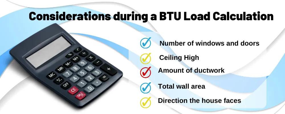 BTU load calculation considerations