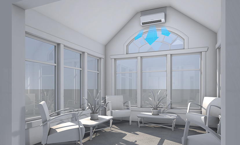 Ductless mini sales splits for sunrooms
