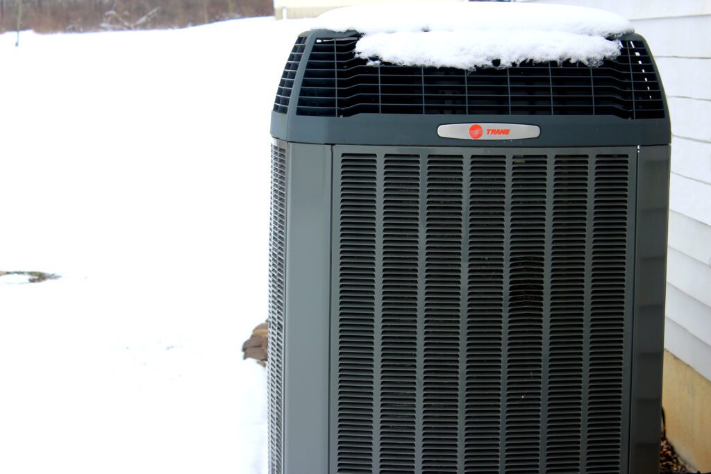 Snow on Heat Pump