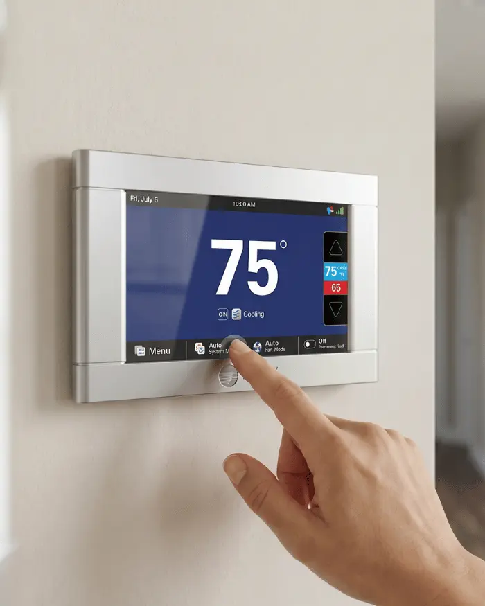 Adjusting the temperature on a Trane thermostat