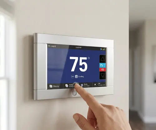 Adjusting the temperature on a Trane thermostat