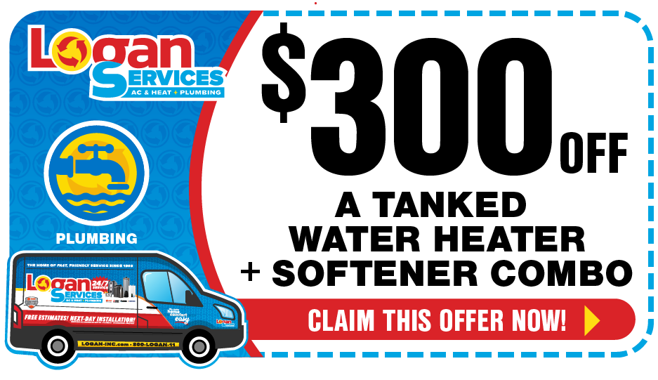 $300 Off coupon tank water heater and water softener combo