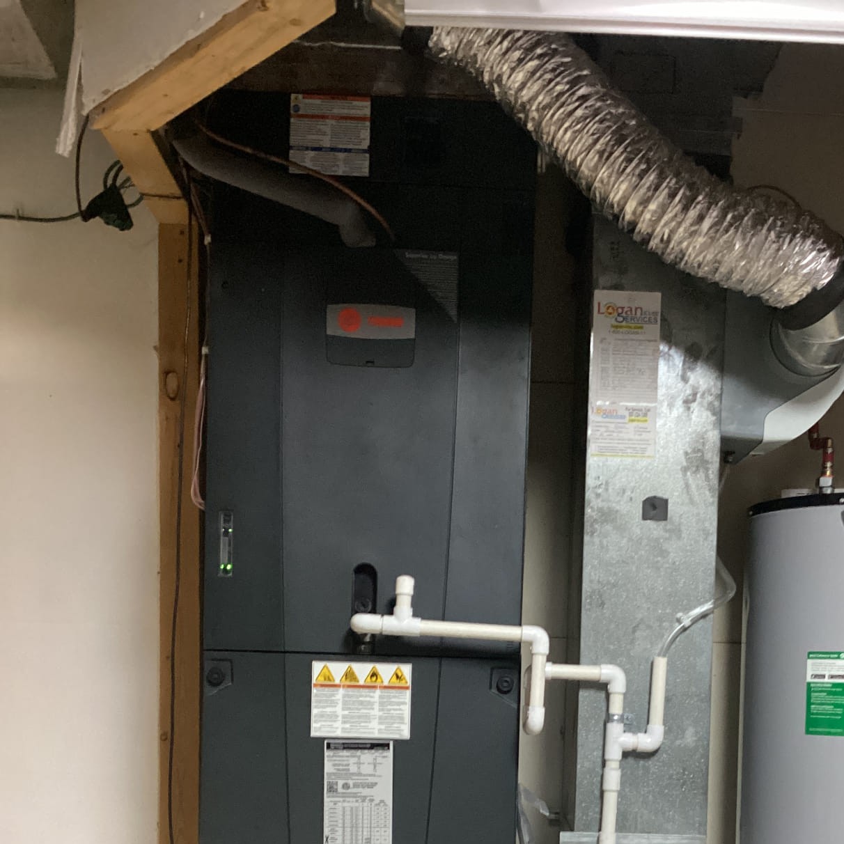 Trane furnace installed by Logan Services in Xenia, OH.