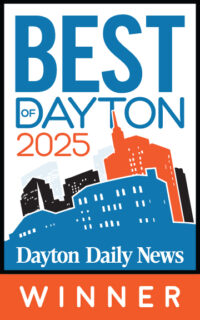Best of Dayton 2025 Winner badge from Dayton Daily News—Logan Services voted Best HVAC and Best Plumbers