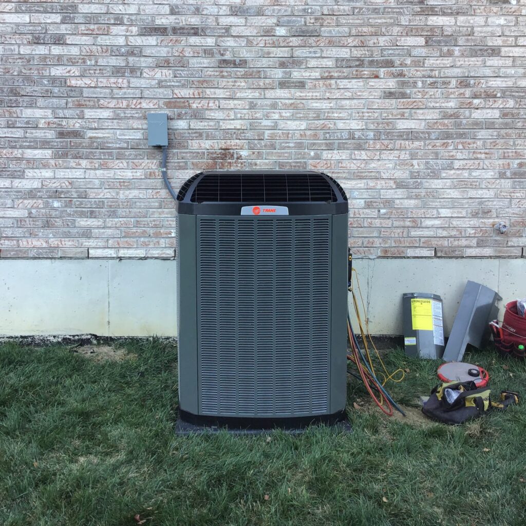 Trane AC unit installed and serviced by Logan Services in Centerville, OH.