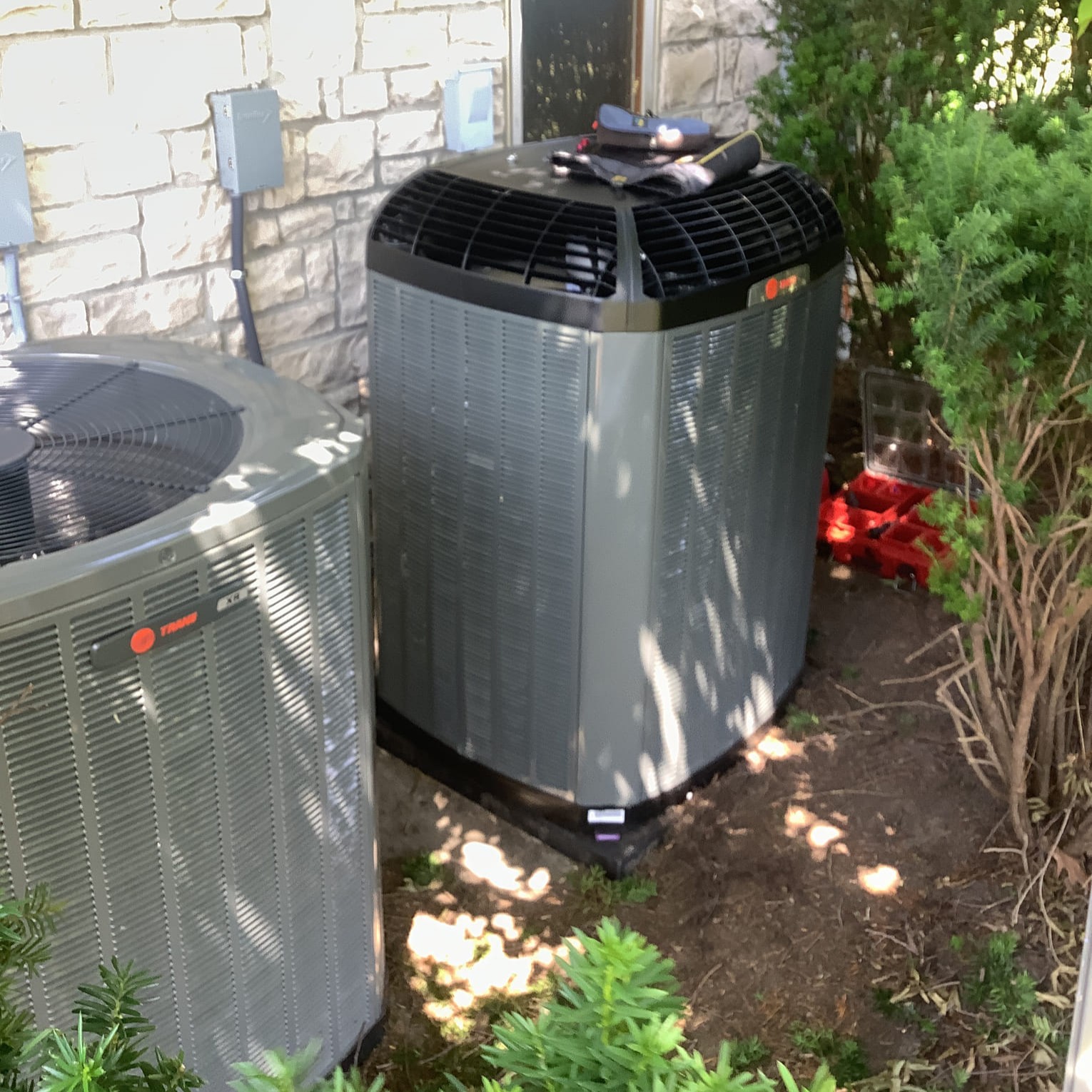 Trane AC unit installed in Xenia, OH, by Logan Services.