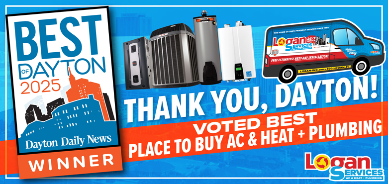 Logan Services was voted Best Place to Buy AC, Heat, and Plumbing in the 2025 Best of Dayton Awards—thank you for your support, Dayton!