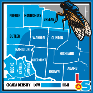 Brood XIV cicadas are expected to invade the Logan Services Cincinnati/NKY service area.