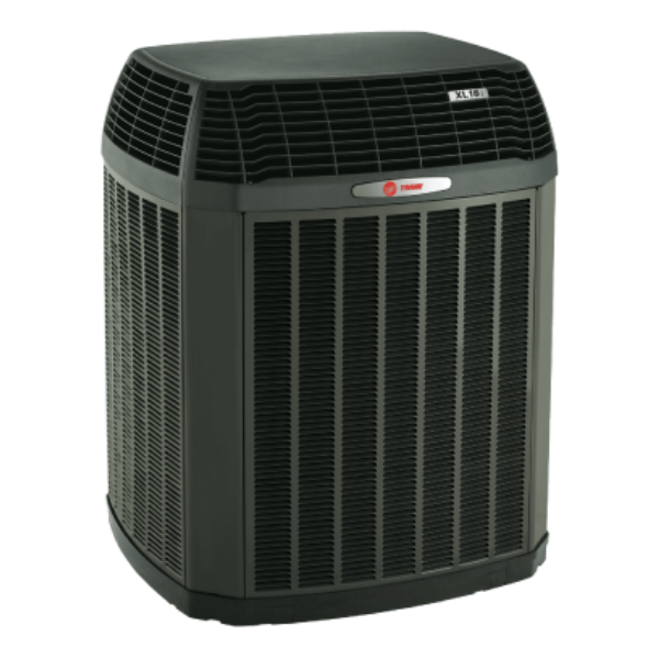 Image of Trane XL15i air conditioner, a reliable single-stage unit with a sturdy protective housing.