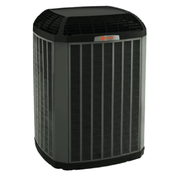 Image of Trane XL17i air conditioner with two-stage cooling and weather-resistant exterior.