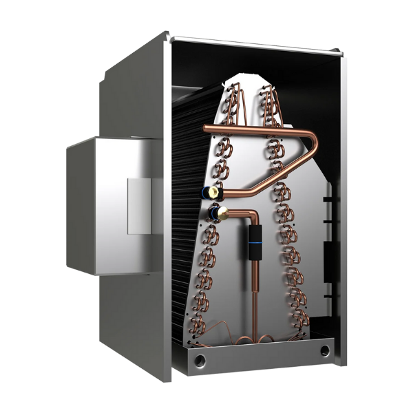 Image of Mitsubishi Intelli-HEAT coil, designed to enhance heat pump performance and energy efficiency.