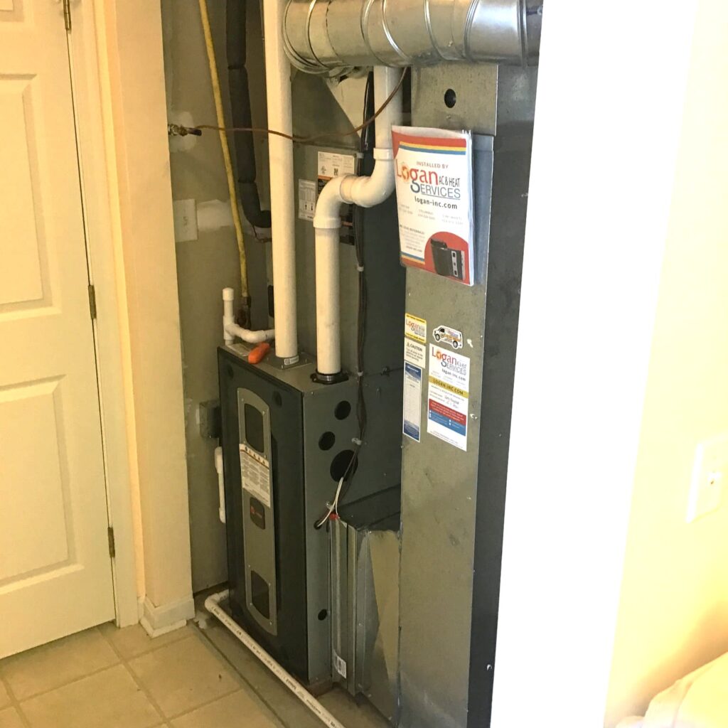 Trane furnace installed and maintained by Logan Services in Springboro, OH.