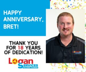 Bret celebrates his 18 year anniversary working with Logan Services.