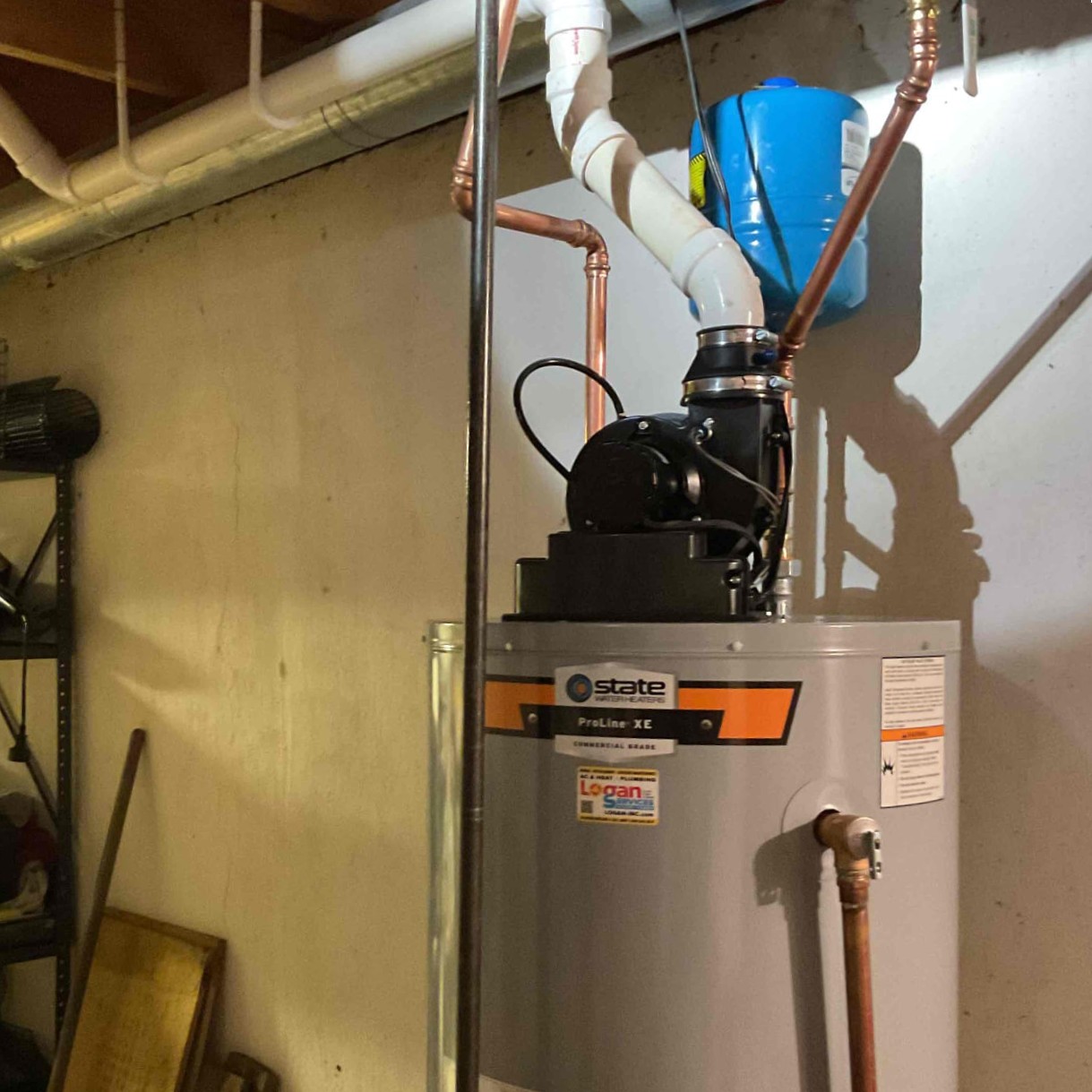 State standard tank water heater installed in Columbus, OH, by Logan Services.