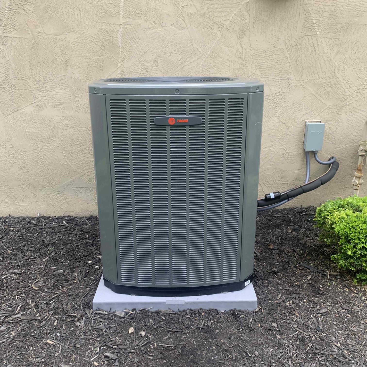 Trane central AC unit installed in Columbus by Logan Services.