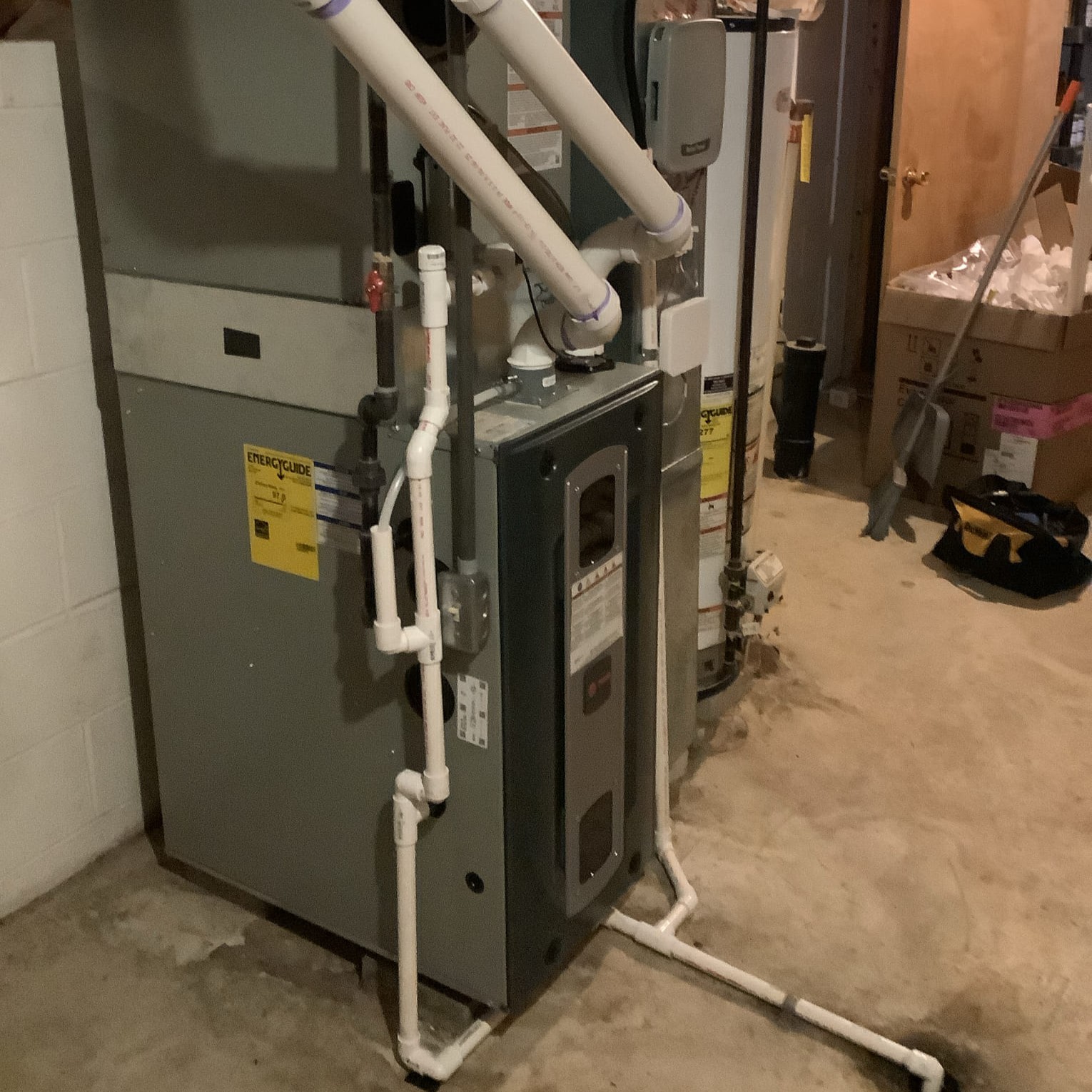 Trane furnace installed with AC unit in Columbus, OH, by Logan Services.