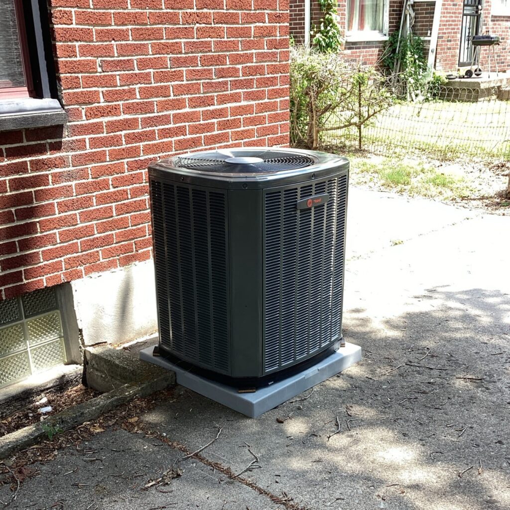 Trane XR15 AC unit installed in Dayton, OH, by Logan Services.