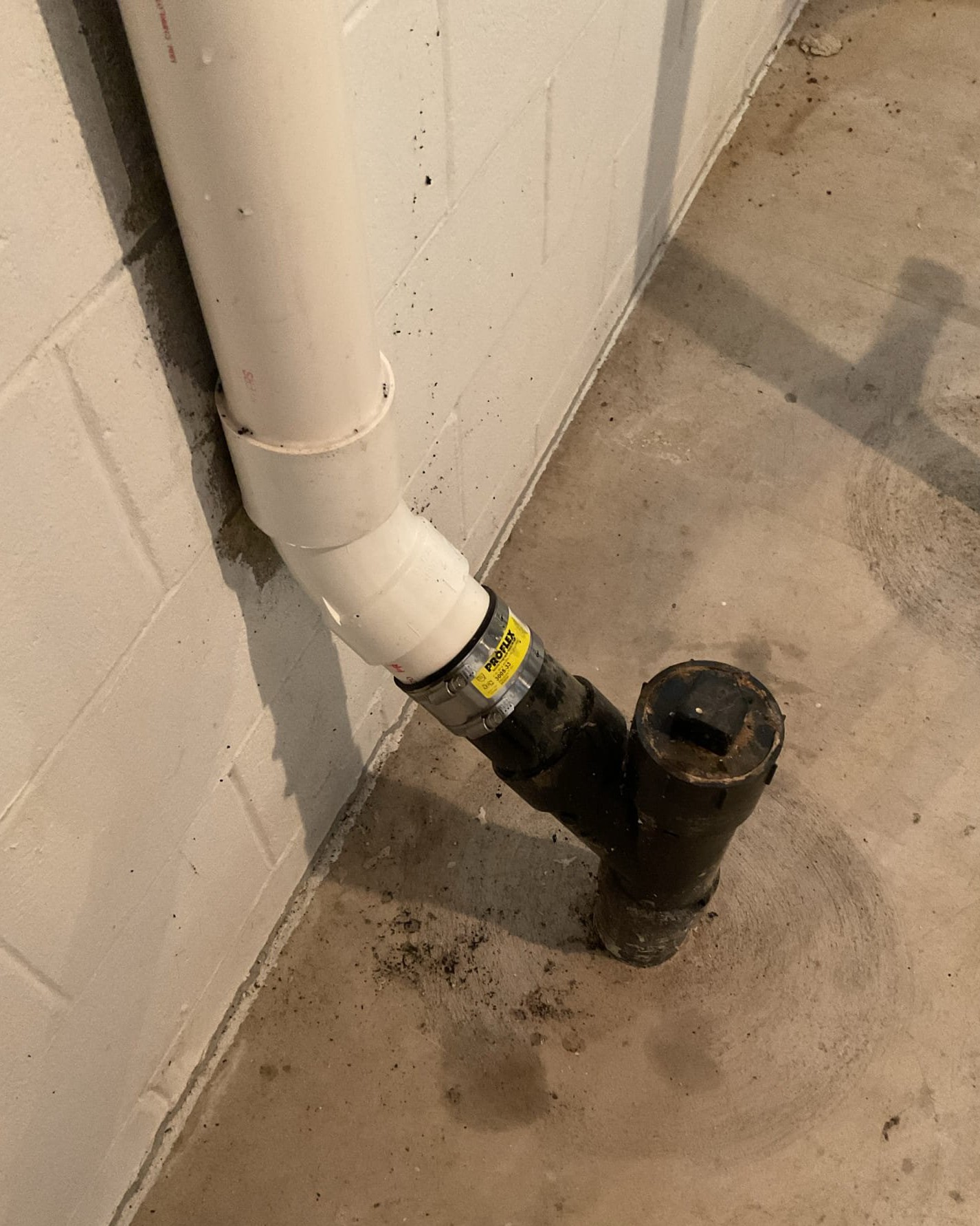 Main water line in customer's basement re-piped by Logan Services.