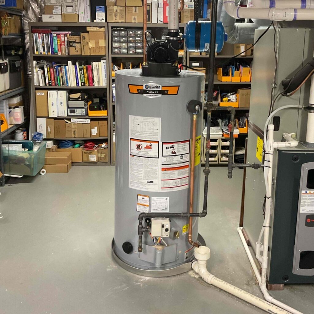 Power vent water heater installed in Cincinnati, OH, by Logan Services.