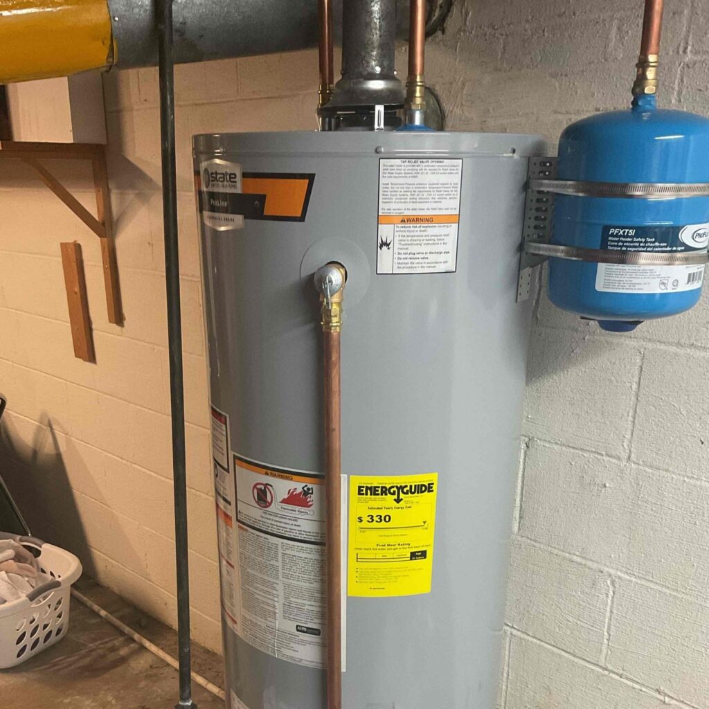 State standard tank water heater installed by Logan Services in Columbus, OH.
