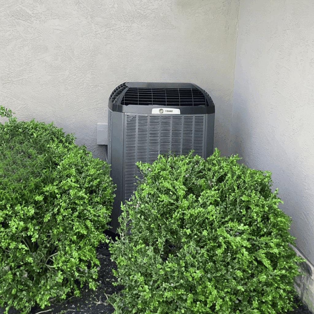 Trane XL17i central AC unit installed by Logan Services in Dublin, OH.