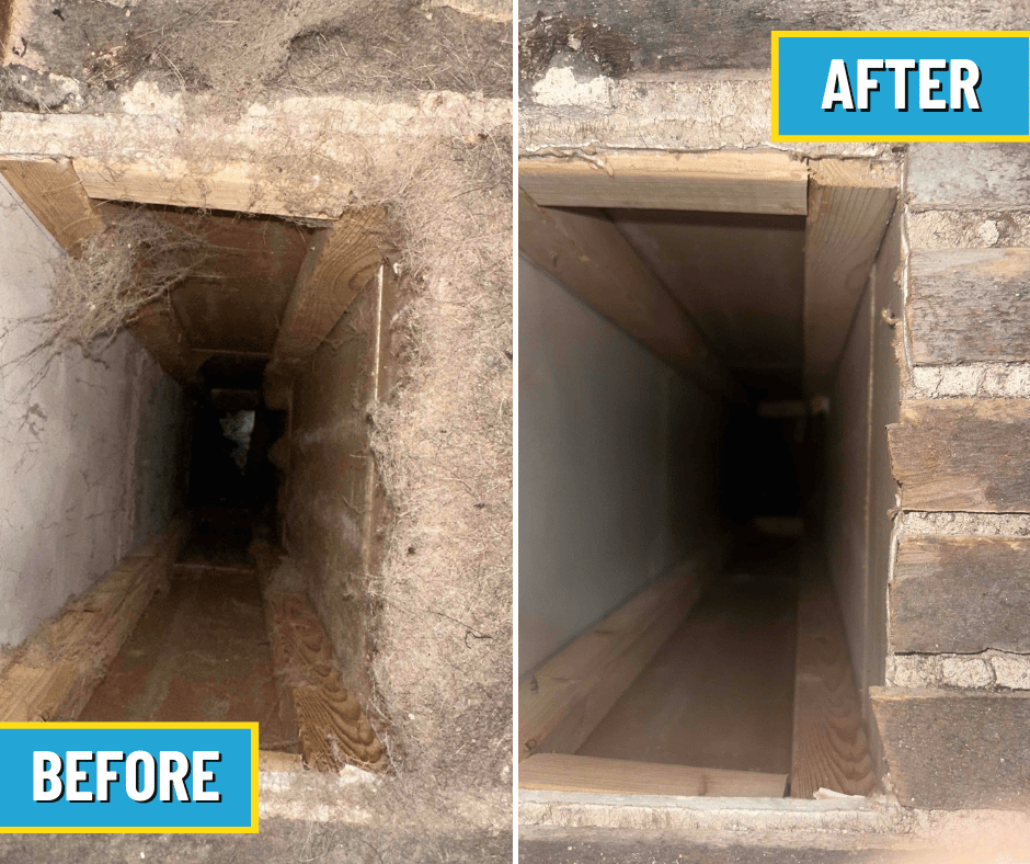 Duct cleaning job in Columbus by Logan Services.