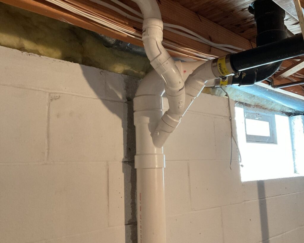 Residential drain line cleaned by Logan Services plumbers.