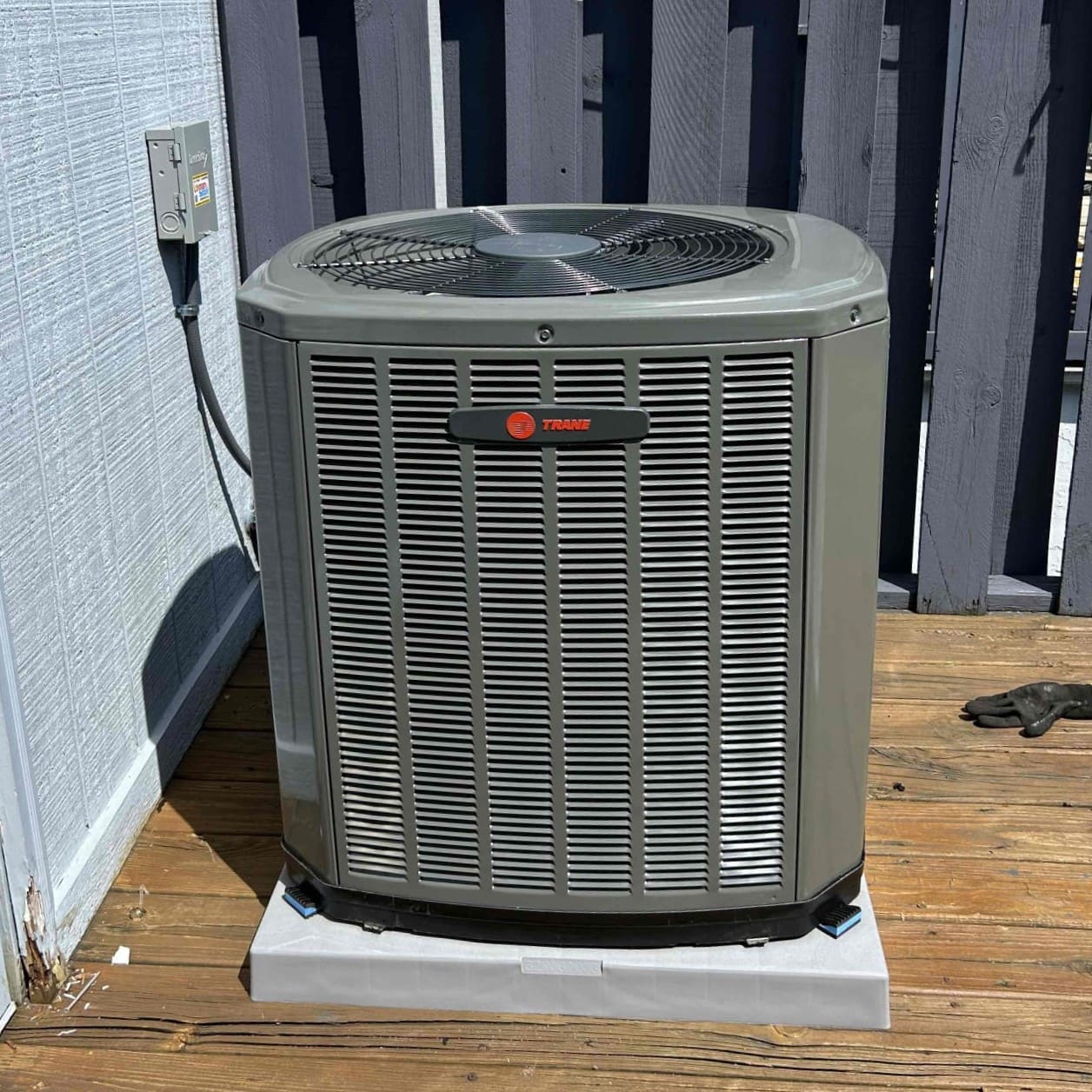 Trane central AC unit installed by Logan Services in Westerville, OH.