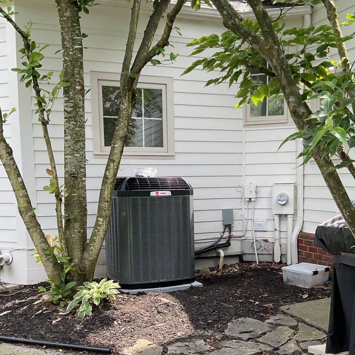 Trane AC unit installed in Dublin, OH, by Logan Services.