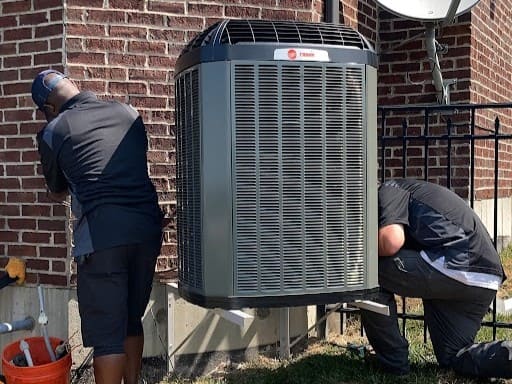 Trane AC unit installed at Evan McPherson's house by Logan Services.