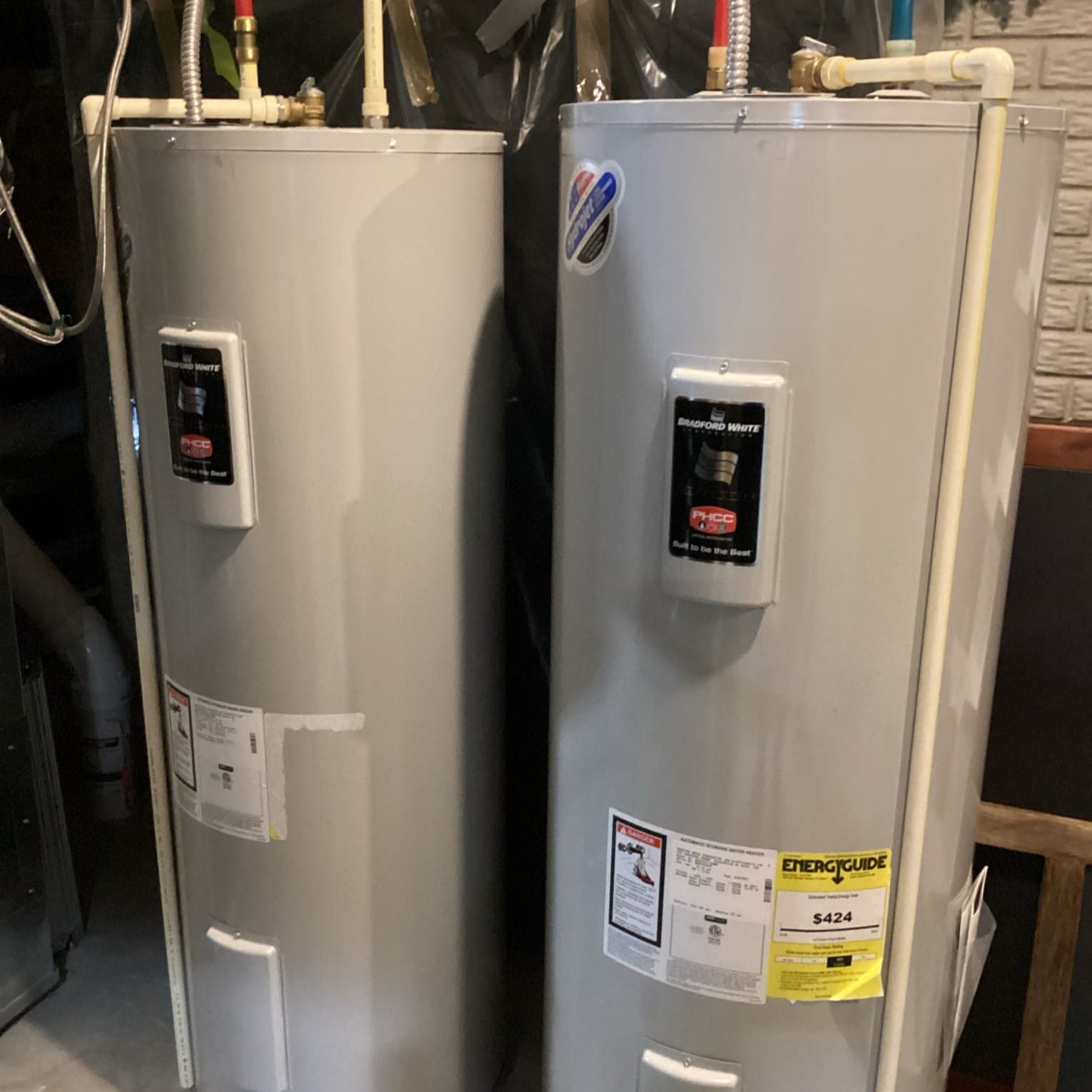 Tank water heaters quoted for replacement in Westerville, OH, by Logan Services.