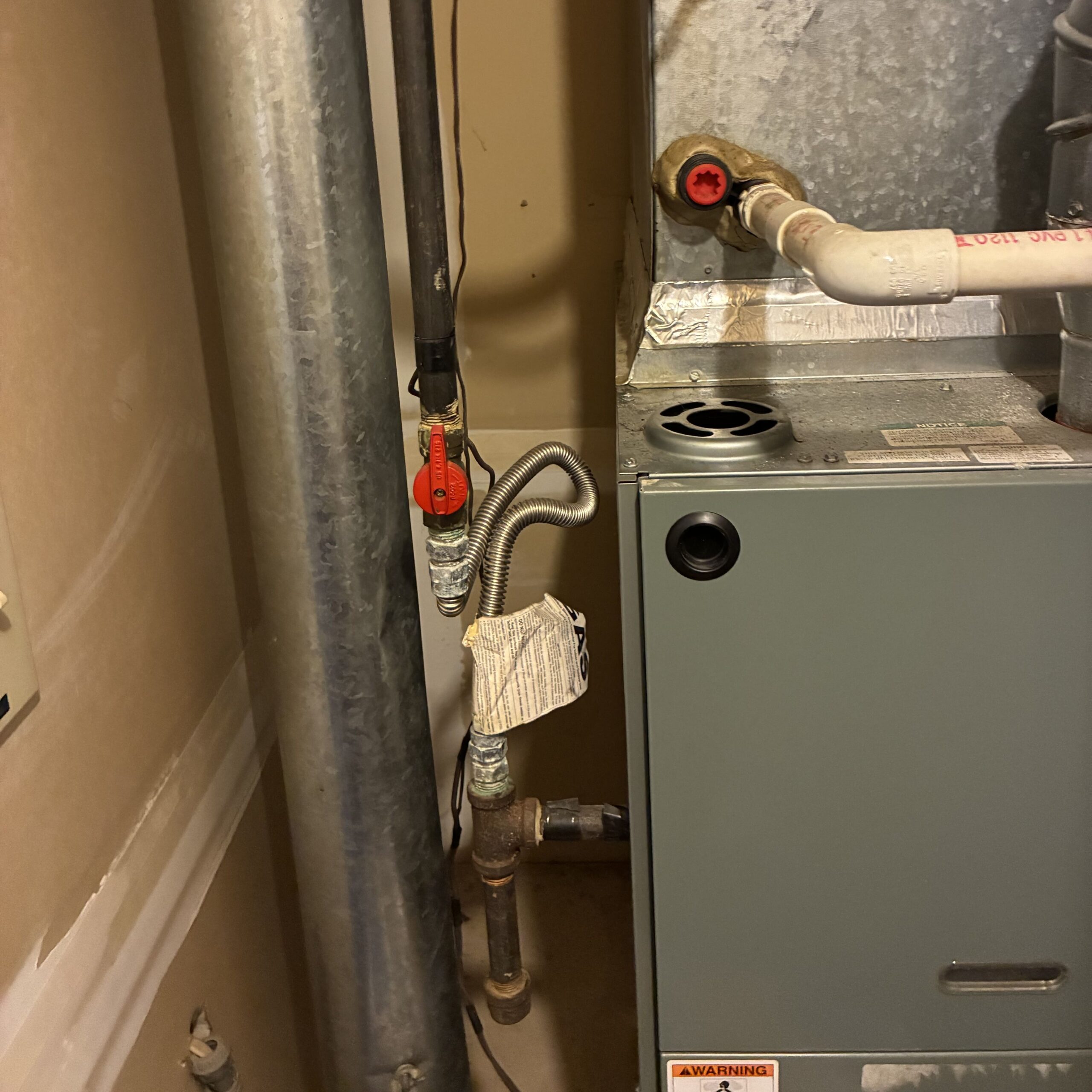 Furnace repaired by Logan Services HVAC technicians.