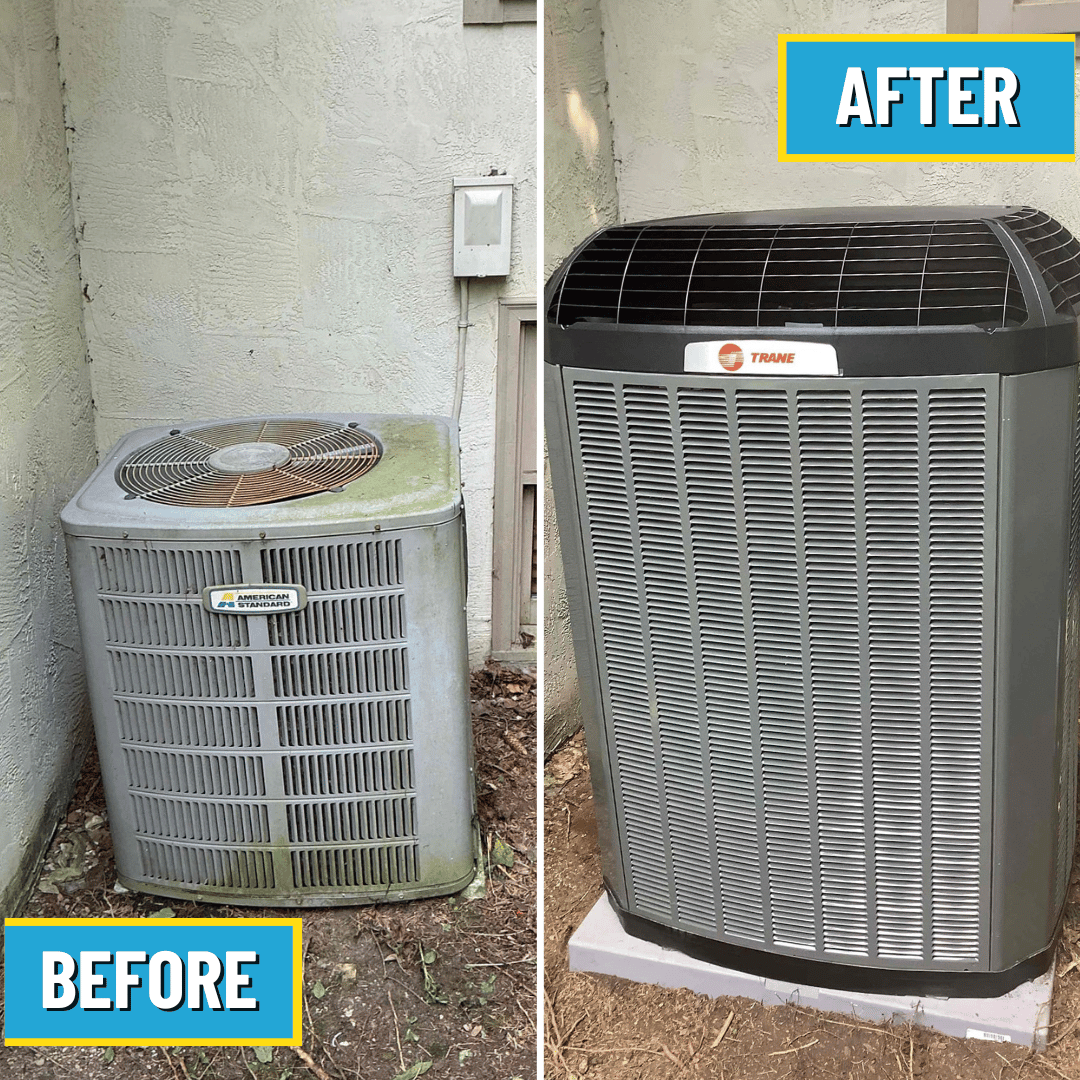 American Standard AC replacement with Trane, by Logan Services HVAC technicians.