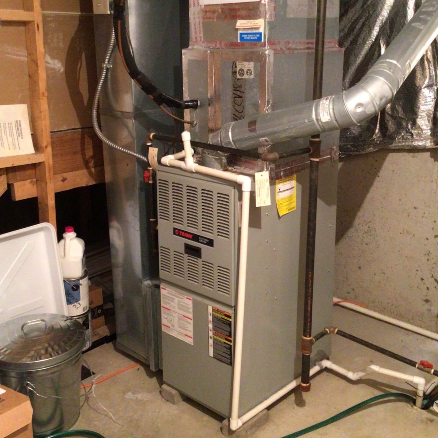Trane furnace serviced by Logan Services HVAC technician.