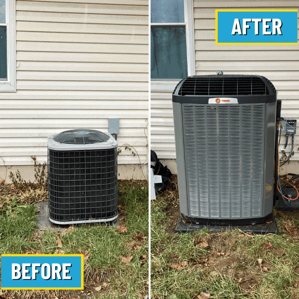 AC system replacement in Huber Heights by Logan Services HVAC technicians.