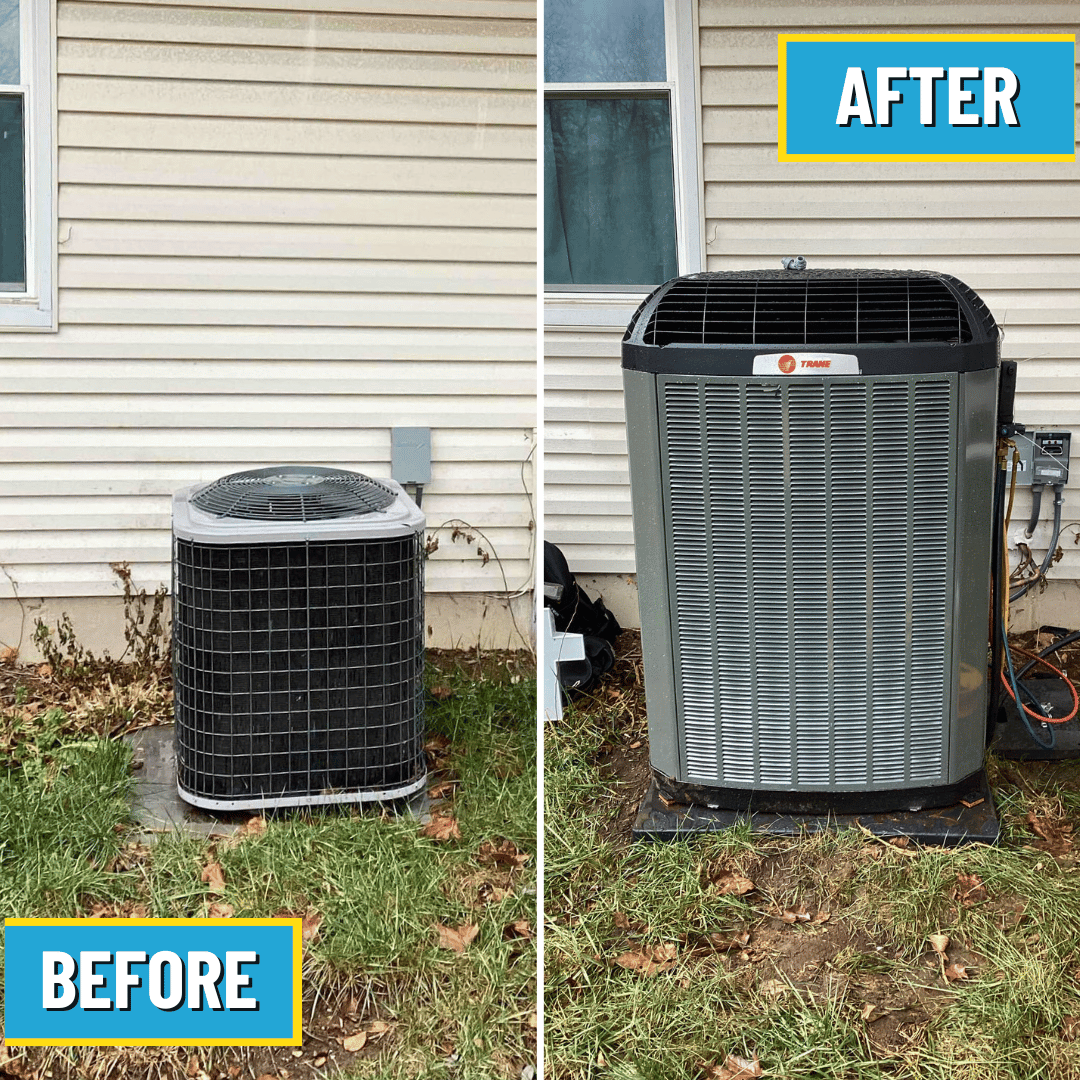 AC system replacement in Huber Heights by Logan Services HVAC technicians.