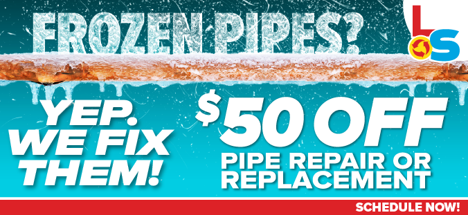 Frozen pipes? Get $50 off pipe repair or replacement