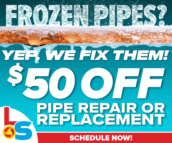 $50 off pipe repair or replacement