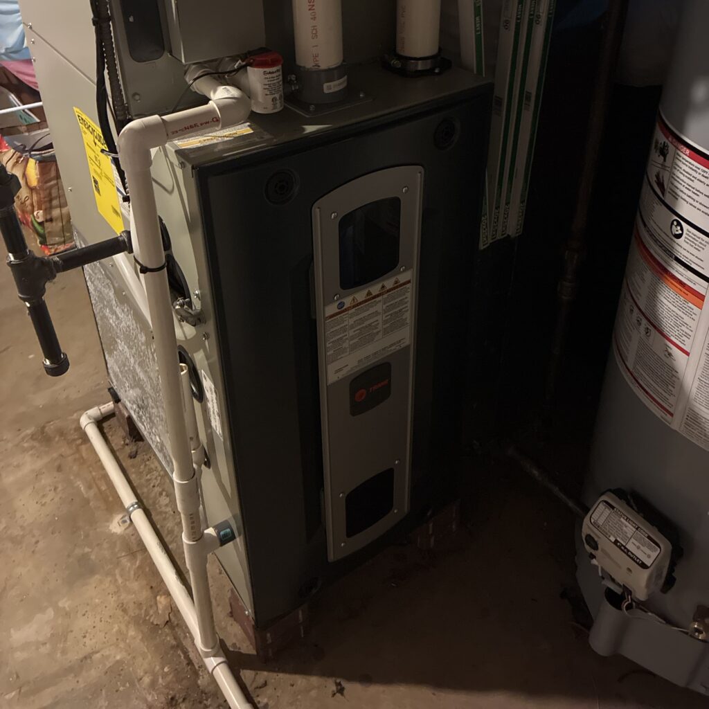 Trane furnace installed in Reynoldsburg by Logan Services HVAC technicians.