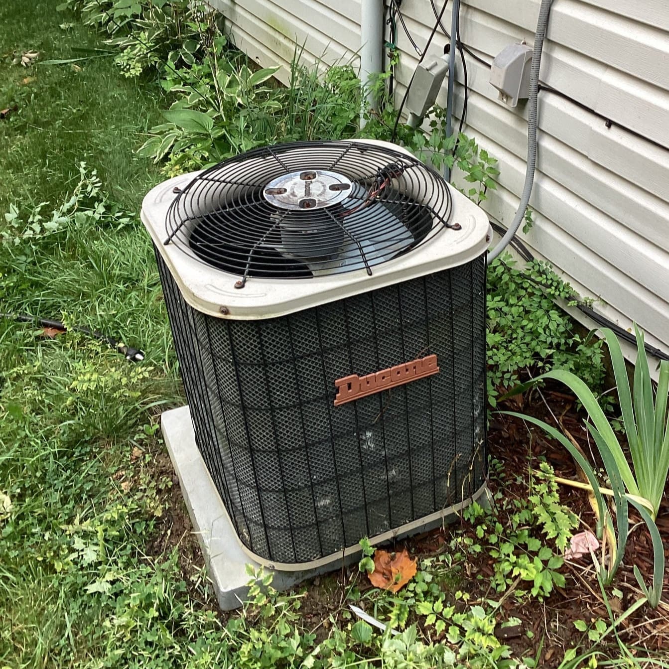 Ducane AC unit repaired by Logan Services HVAC technicians.