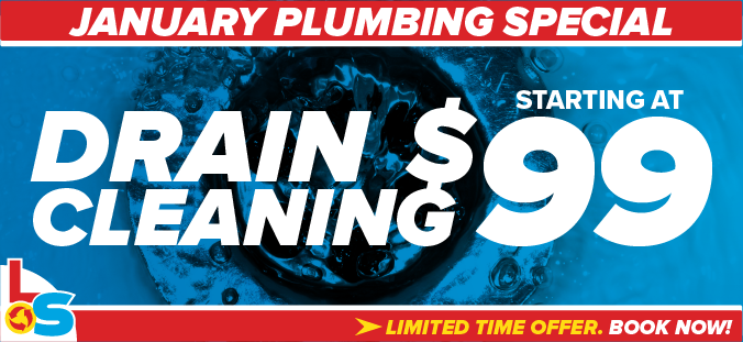 Drain cleaning starting at only $99 - January special promo