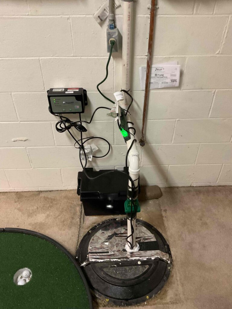 Sump Pump Battery Backup System installed by Logan Services plumbers.