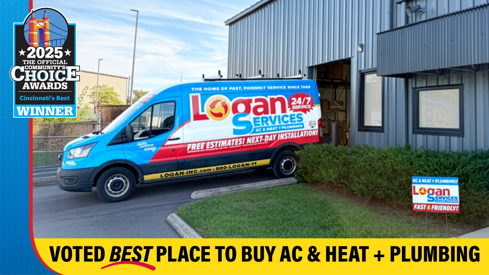 Logan Services Cincinnati/NKY location - voted best AC, Heat, and Plumbing Company in Cincinnati