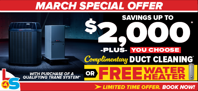 HVAC savings up to $2k w/ free duct cleaning or water heater with system purchase