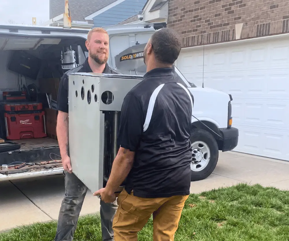Logan Services HVAC installing furnace