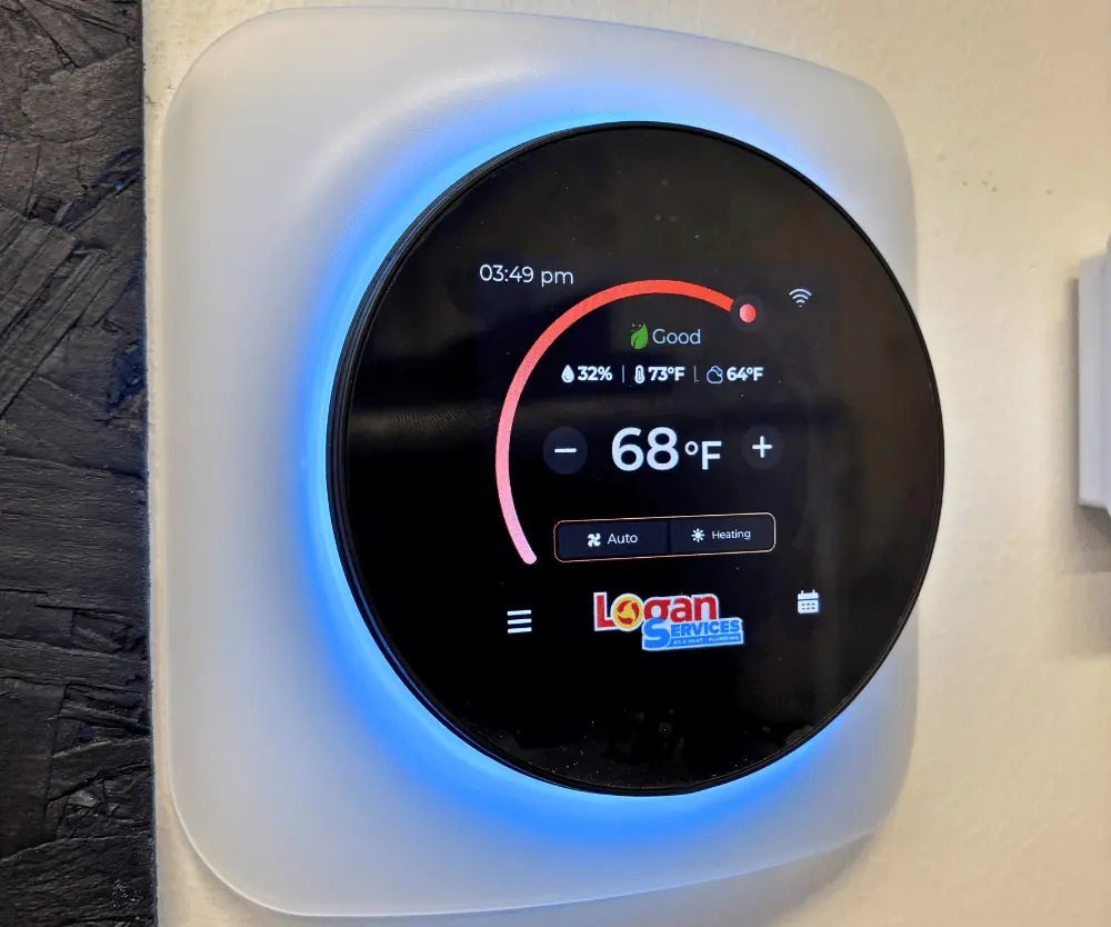 Logan Services smart thermostat control screen