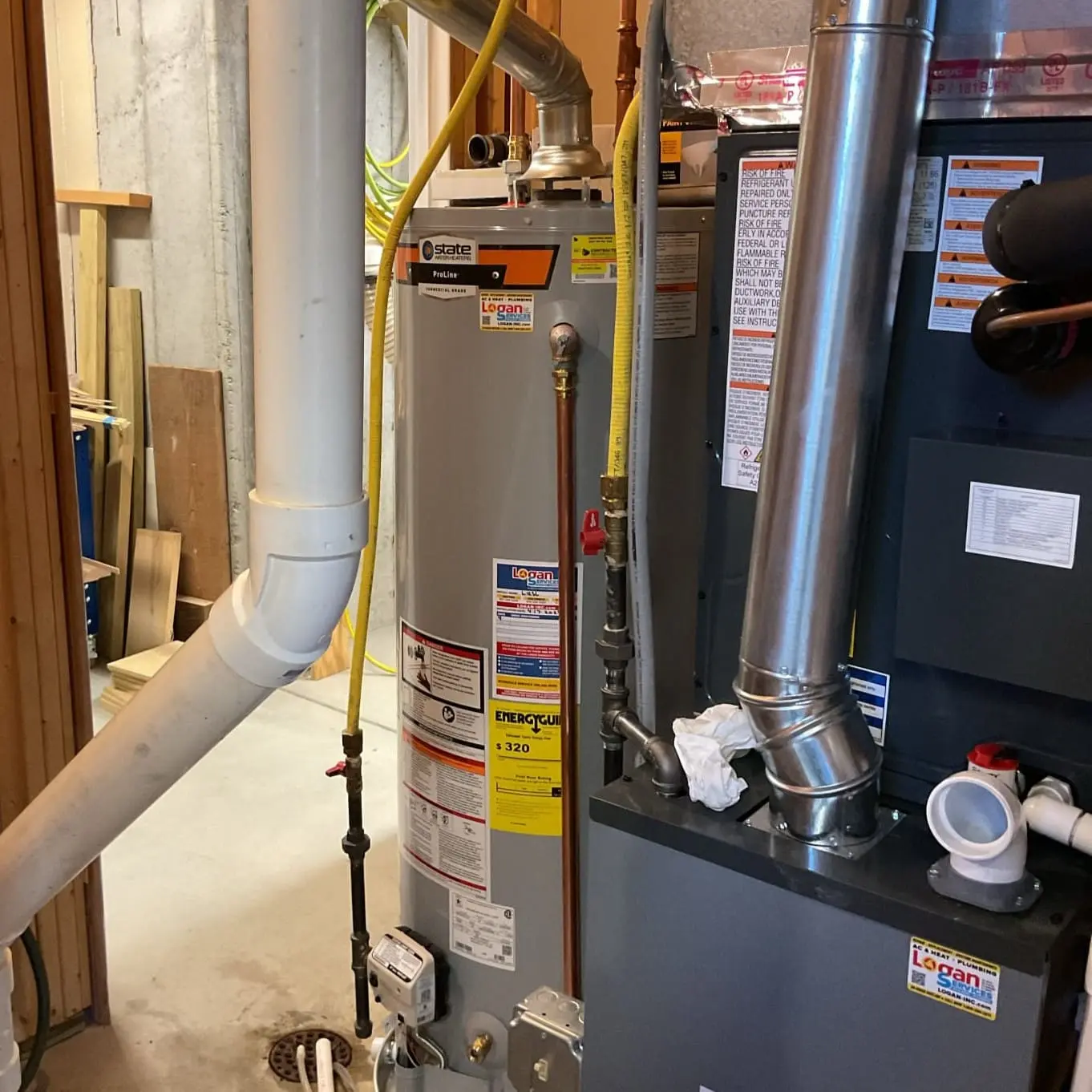 Water heater installed in Cincinnati by Logan Services plumbers.
