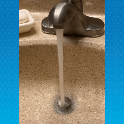 Bathroom sink unclogged by Logan Services plumber