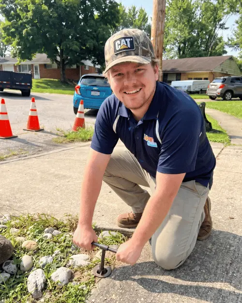Logan Services plumber turning off sewer main line